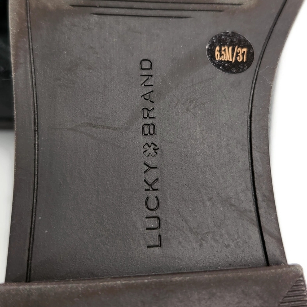 Lucky Brand Necia Black Leather Criss-Cross Mary-Jane Straps Round-Toe Flats - Picture 11 of 12